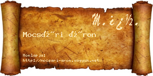 Mocsári Áron névjegykártya