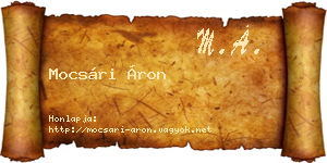 Mocsári Áron névjegykártya