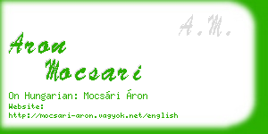 aron mocsari business card